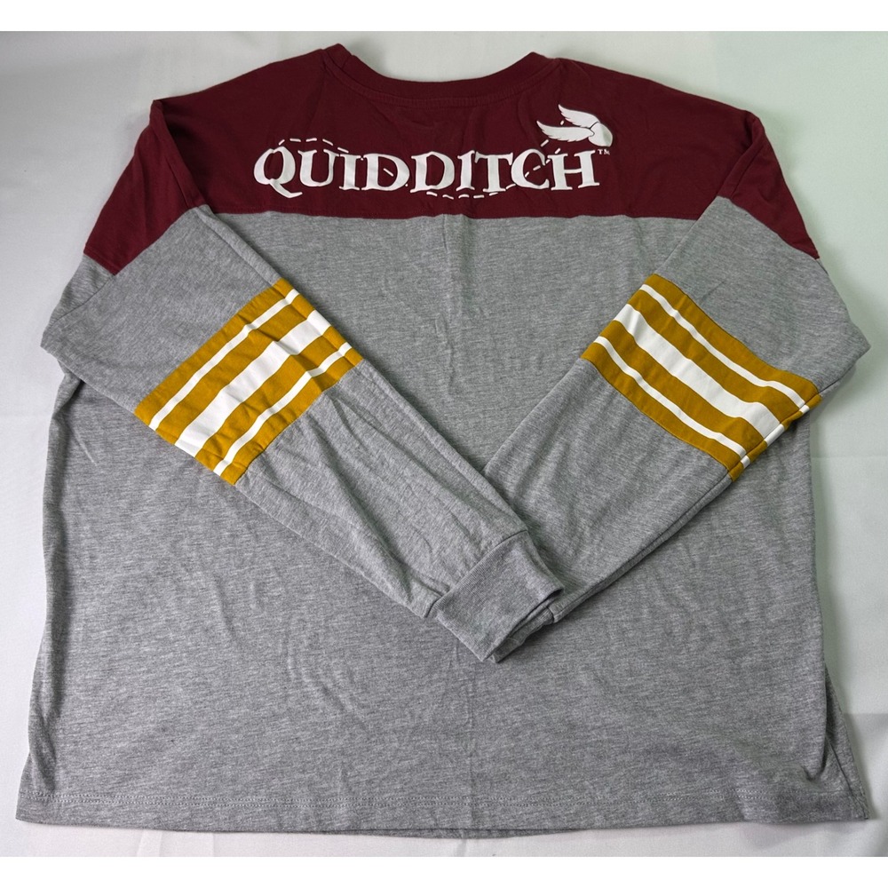 Quidditch Long Sleeve Tee - Maroon & Gray